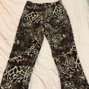 fuzzy cheetah print pj pants